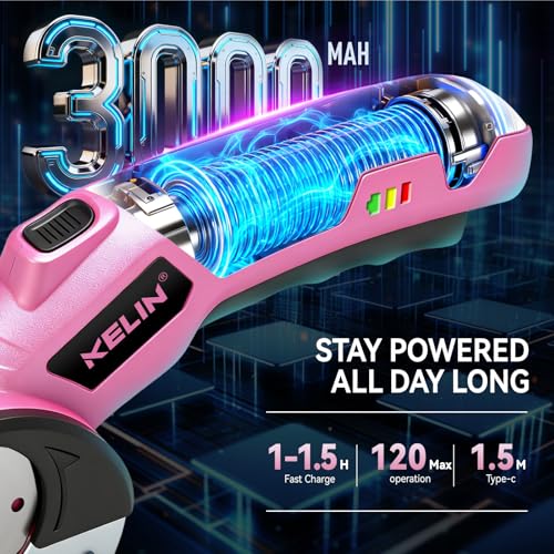 2026New Cardboard Cutter Electric 3000mAh,Cordless Electric Scissors with 4 Blades & Sewing Scissor, Safety Lock & LED Light, 300RPM, Electric Box Cutter for Fabric Carpet Carton Plastic Leather Cloth - color: Pink