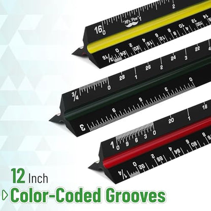 Mr. Pen- Architectural Scale, 12 inch, Black, Scale Ruler Contractor - color: Black, size: 1 Pack