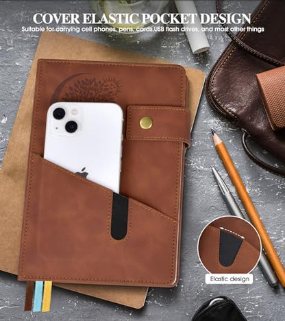 PAIBAS Blank Journal Notebook, A5 Hardcover Leather Sketchbook with 200 Pages Thick Blank Paper for Men Women, Unlined Drawing & Writing Journal, 5.9" x 8.4" Plain Notebook (dark brown) - color: Dark Brown, size: Blank Page