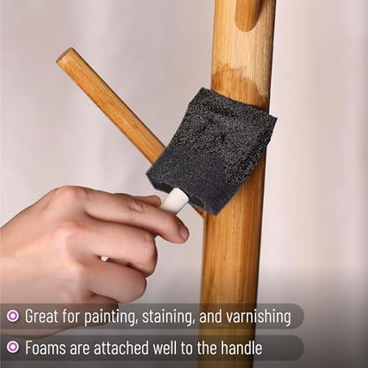 Bates- Foam Paint Brushes, 1", 2" & 3", 26 Pack, Multi-Surface, Including Sponge Brushes for Painting & Staining - size: 1", 2" & 3", 26 Pack