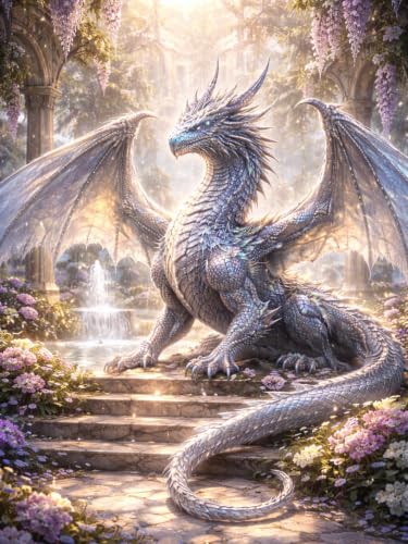 Diamond Art Kits for Adults, Dragon Diamond Art Painting Kits for Adults | Dragon Diamond Art Stress Relief Full Round Drill Heartfelt Gift Strong Adhesive Wall Decor HD Canvas 11.8x15.7 in 30x40 cm - color: Dragon 2