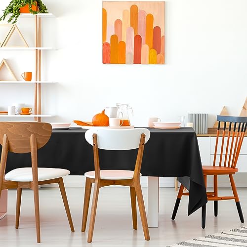 Kopokita 2PCS Black Plastic Tablecloths 54 x 108 Inch, Disposable Table Cloths Rectangle Party Table Covers (Pack of 2) - color: Black, size: Rectangle (4 Pack)
