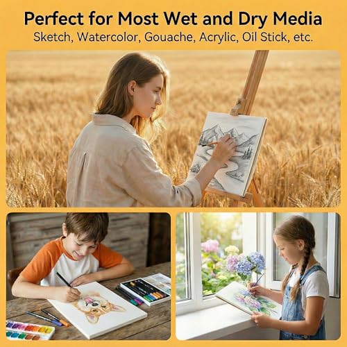 Qlmhudaim Watercolor Paper Pad – A4 (8.2" x 11.7") 140lb/300gsm,Heavyweight Cold Press Paper - for Watercolor, Mixed Media, Drawing & Sketch Book for Kids - Artist Professional & Craft Supplies
