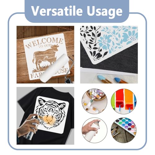 Fairy Moon Stencil for Painting 11.8 x 11.8 Inch Reusable Plastic Fairy Template for Painting on Wall Wood Furniture Fabric Canvas, DIY Craft Stencil | 11.8" x 11.8" Plastic Craft Stencil, Fairy Moon Wall Stencil, DIY Home Decor Template for Wall Wood Fab