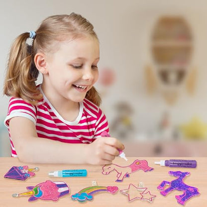 Imagimake Window Art - Unicorn, DIY Mess-Free 16 Pieces Suncatcher Kit