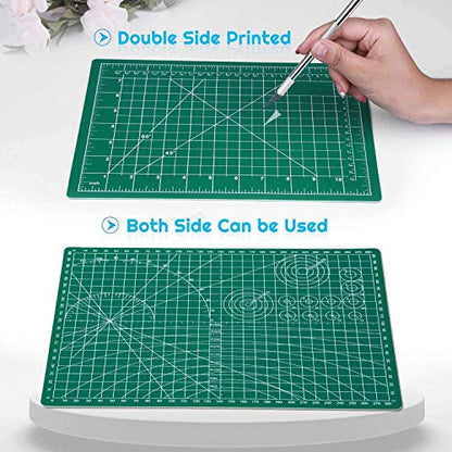 anezus Self Healing Sewing Mat, Rotary Cutting Mat Double Sided 5-Ply Craft Cutting Board for Sewing Crafts Hobby Fabric Precision Scrapbooking Project 9inch x 12inch(A4) - color: Green, size: 12" x 9"
