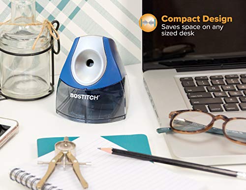 Bostitch Office Electric Pencil Sharpener for Classroom & Desk Use, Heavy-Duty Stall-Free Motor, High-Capacity Shavings Tray, Dark Blue - color: Dark Blue