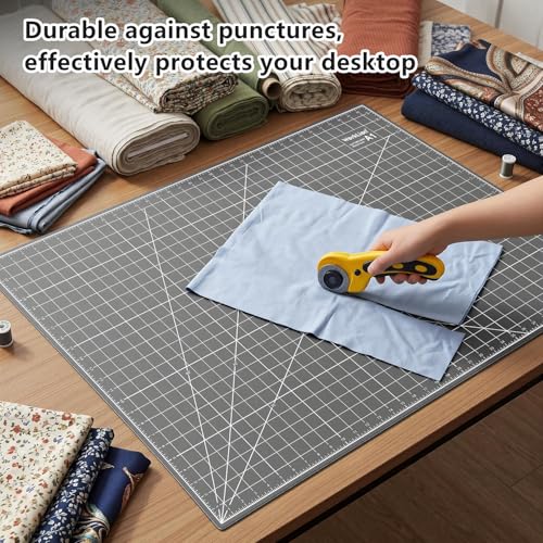 Self Healing Cutting Mat 24''x36'': Double-Sided 5-Ply Craft Cutting Board with Grid - Slip-Resistant Large Cutting Mat for Sewing, Fabric,Quilting, Crafts & Hobbies(Grey/Black) - color: Black/Gray, size: 36"L x 24"W