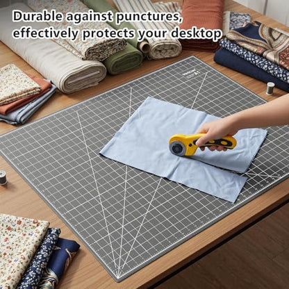 Self Healing Cutting Mat 24''x36'': Double-Sided 5-Ply Craft Cutting Board with Grid - Slip-Resistant Large Cutting Mat for Sewing, Fabric,Quilting, Crafts & Hobbies(Grey/Black) - color: Black/Gray, size: 36"L x 24"W