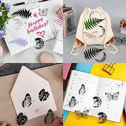 4 Themes 53Pcs Clear Stamps, Retro Rubber Clear Stamp, Transparent Silicone Stamps Seal for DIY Scrapbooking Card Making Decoration, Style B - style: Style B
