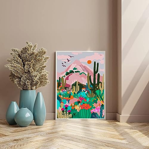 Jethami 2 Pack Paint by Numbers for Adults Beginner, Mountains Sunset Plant Landscape DIY Canvas Art Kit for Relaxation 16x20 in - color: national park landscape