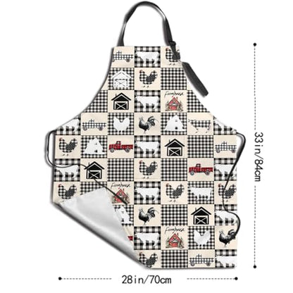 Imiss Waterproof Stain-Resistant Cooking Chef Aprons for Grill BBQ Baking 27 X 31 Inch - color: Farmhouse Rooster