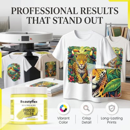 Process Yellow Screen Printing Ink, 8 oz Plastisol Fabric Ink - color: Process Yellow, size: 8 fl oz