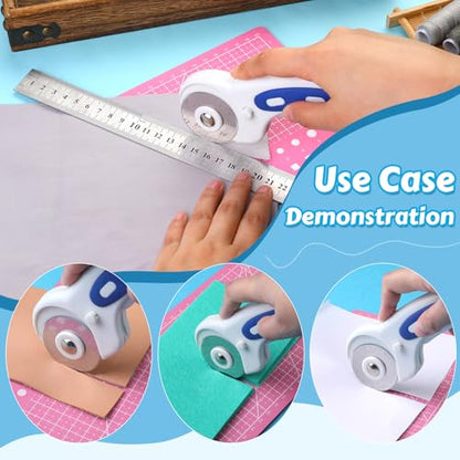 ZMAAGG Rotary Cutter Set, 5PCS 45mm Fabric Cutter, A5 Cutting Mat