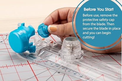 TrueCut 360° Fabric Circle Cutter – Rotary Cutting Tool for Quilting, Sewing, Crafting – Cuts Perfect 1-12" Circles in Fabric, Felt, Vinyl, Paper – Easy-to-Use Precision Blade