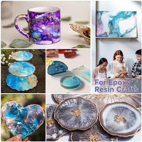 CHEAPART Alcohol Ink Set 48 Vibrant Colors(Each 0.35oz), Paint Resin Dye | Concentrated Fast Drying Pigment, Alcohol-Based Resin Ink for Epoxy Art Tumblers Coasters Acrylic Fluid Painting Crafts - size: 48 PCS