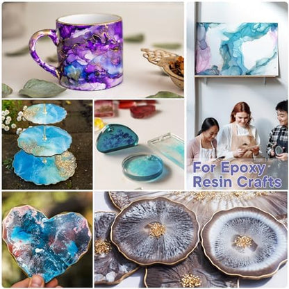 CHEAPART Alcohol Ink Set 48 Vibrant Colors(Each 0.35oz), Paint Resin Dye | Concentrated Fast Drying Pigment, Alcohol-Based Resin Ink for Epoxy Art Tumblers Coasters Acrylic Fluid Painting Crafts - size: 48 PCS