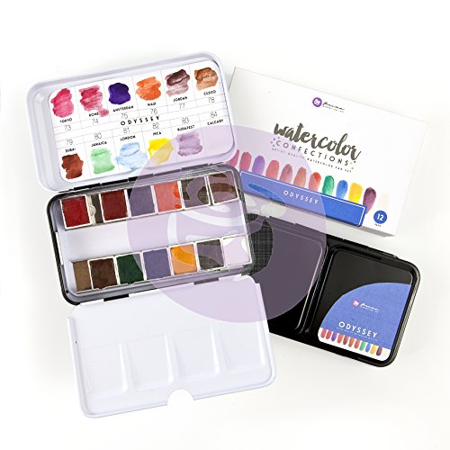 Prima Marketing Watercolor Confections ART PHILOSOPHY Confections Watercolour Pans Odyssey 12pk