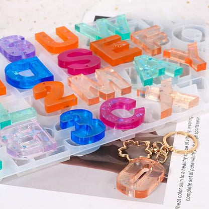 Alphabet Resin Mold with Hole, Uppercase Alphabet Mold with Number - color: 1PCS Large Alphabet Molds with Holes