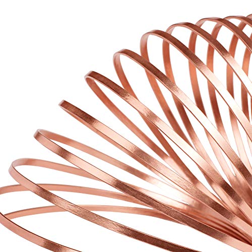 BENECREAT 32 Feet 2 Rolls 3mm Wide Flat Jewelry Craft Wire 18 Gauge Aluminum Wire for Bezel, Sculpting, Armature, Jewelry Making - Copper - color: Copper, size: 3mm