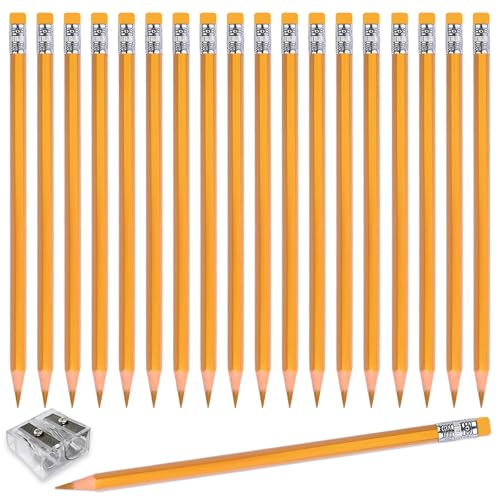 Adhere 25pcs Checking Pencils Erasable colored Pencils Pre-Sharpened #2 HB,for Checking Tests Grading,Map Coloring, editing Office Favors,including a Free sharpener. (Gold) - color: Gold