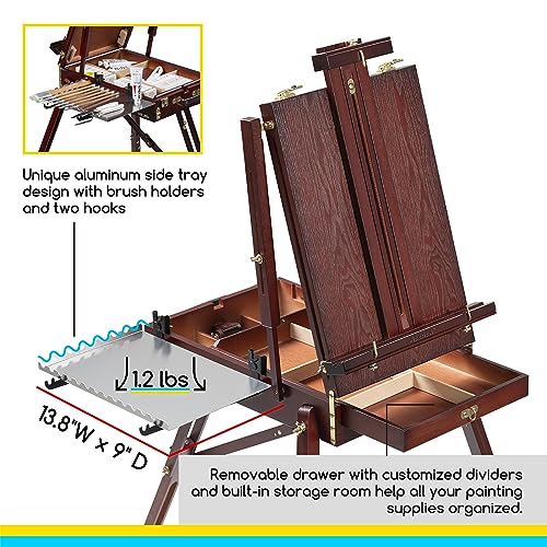 MEEDEN French Easel, Plein Air Easel, Art Easels for Painting Adult, Travel Easels,Portable Artist Easle for Outdoor Painting, Sketching, Display