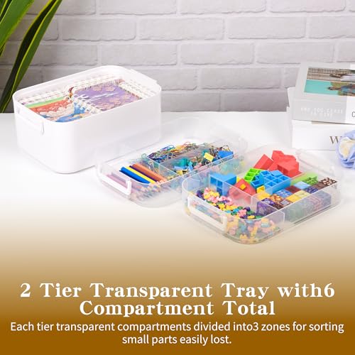 Large 3-Tier Art Supply Storage Organizer with Adjustable Dividers - color: Large-3 Layer