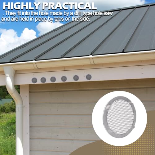 2 Inch Round Open Screen Vents Mill Finish Mesh Vent Cover 6-Pack | for Display Cases, Spice Racks, Reptile Cages and More, Mesh vent cover