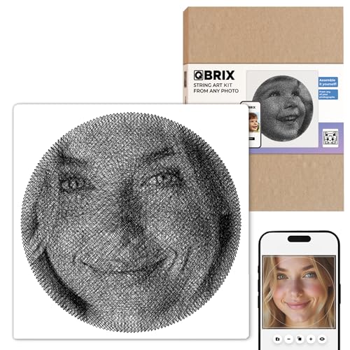 QBRIX Custom String Art Kit | DIY Craft Kit for Adults for Handmade Home Décor Creation | All-in-One Photo String Art Maker | Round or Square Portrait