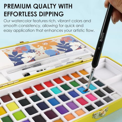 Grabie Set of 50 Color Watercolor Paint Set with Brush Pens - color: 50 Colors（New）