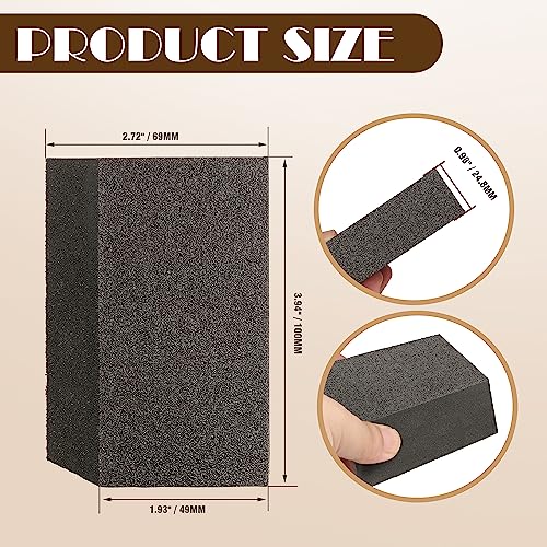 180 Grit Angled Sanding Blocks, Jamiikury Fine Sponge Sand Block Washable and Reusable, Wet & Dry Sandpaper Block for Wood Metal Drywall and Furniture Paint - Pack of 8 - size: 180 Grits