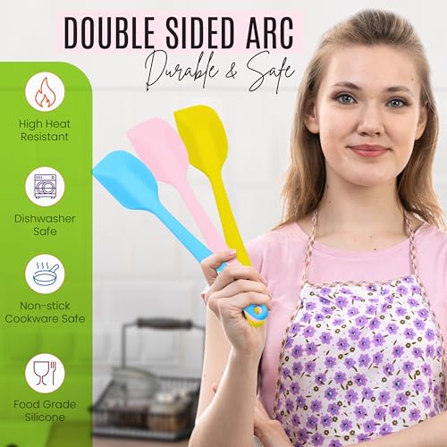 NEXTOP Silicone Spatula 8 Piece Set, Heat-Resistant Non-stick Rubber Spatulas Heat Resistant Seamless One Piece Design Non-Stick Flexible Scrapers Baking Mixing (11 Inches) - size: 11 Inches
