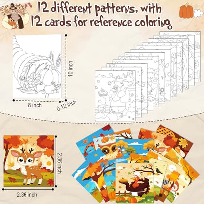 Sherr 12 Pcs Pre Drawn Canvas for Adults,Happy Autumn,8 x 10 Inch - size: 8 x 10 Inch, style: Happy Autumn