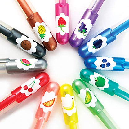 Ooly Scented Yummy Yummy Glitter Gel Pens, Set of 12 | Ages 3+, 1.00mm Nib, Scented Glitter Pens for Kids and Adults, Fun Art and Stationery Supplies for School - style: Glitter Pens (Plastic Package)