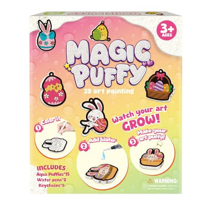 Artnedu Magic Puffy Paint 3D Art,Cute Bunny Theme,Ages 4-10 | Mess-Free Paint by Number Craft for Kids,DIY Color & Inflate Activity, Creative holiday gifts suitable for boys and girls - color: Easter