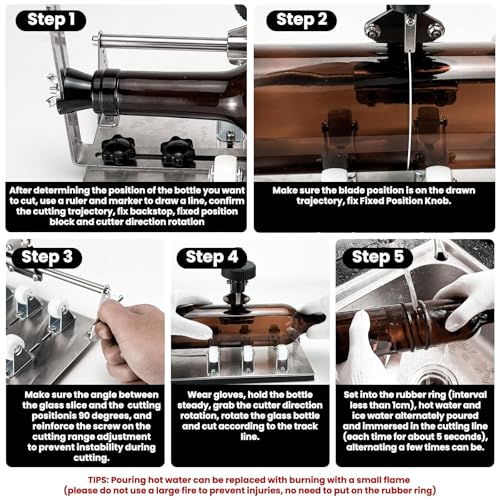 SZXDG Glass Bottle Cutter, 2025 Upgraded Glass Cutter and Glass Cutters Tools Kit for Wine, Beer, Whiskey, Rum, Vodka, Liquor, DIY Glass Bottle Cutter Kit, Glass Cutting Tool Craft Kit