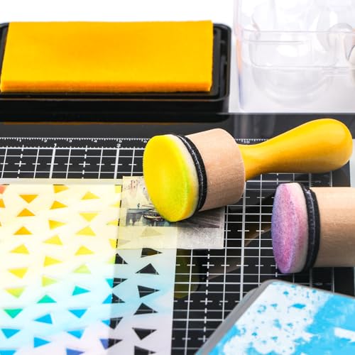 26 Pcs/Sets Ink Blending Tool Sets, Include 2 Pcs Round Ink Mini Applicator Tools and 24 Pcs Replacement Refill Foam Pads for Drawing Distressing Blending Scrapbooking & Stamping Supplies (Orange) - color: Orange