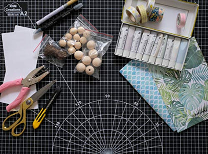 XNM Premium Self Healing Cutting Mat - 18 Inches by 24 inches - A2, 3 Layer Quality PVC Construction - Dual Sided, Imperial and Metric Grid Lines - Perfect for Cutting, Sewing, and Crafts - size: 24.4"L x 18.5"W