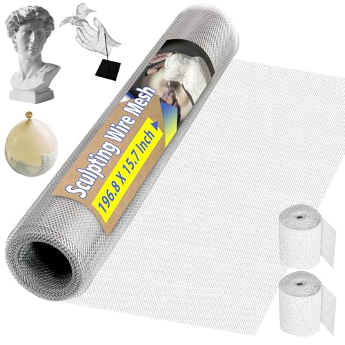 Sculpting Wire Mesh Roll for Art Crafts, Clay Sculpture (15.7 X 196.8 Inch) - size: 15.7 x 196.8 Inch