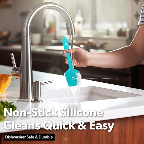 DI ORO Silicone Spatula Set - 600F Heat Resistant, 5-Pc Teal - color: Teal