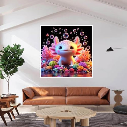 Dugsmgd Pink Axolotl Diamond Art Kits for Adults, Diamond Painting 12x12 in - color: Axolotl