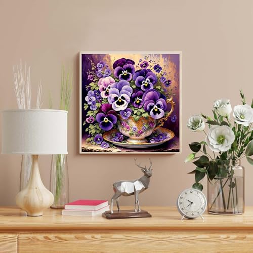 Flower Paint by Numbers Kit for Adults, Paint by Number for Adults Flowers - color: Pansy