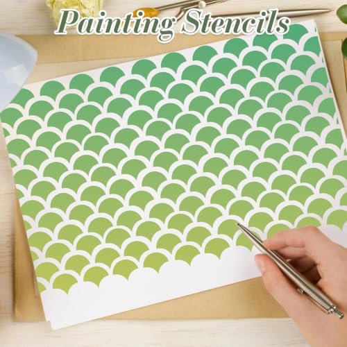 Texture Stencils for Crafts Reusable 9Pcs Stencils(5.9X5.9 Inch) - color: Texture 14