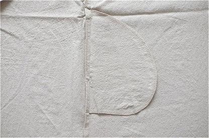 Cotton Linen Japanese Apron Halter Cross Back Bandage X Shape Aprons Two Pockets - color: Beige