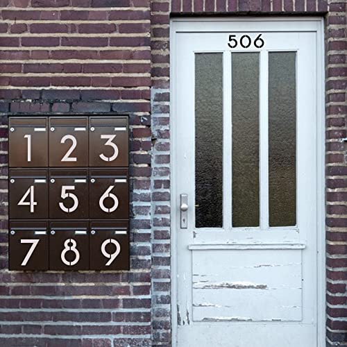 DXCYZ 4 Inch Large Number Stencils Kit 0-9 Address Number Stencil, 10PCS Reusable Plastic Painting Number Templates for Mailbox Signs, Door - size: 4 Inch