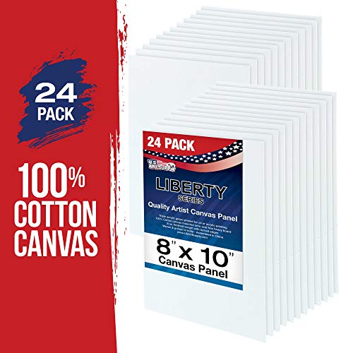 U.S. Art Supply 8 X 10 Inch Art Canvas Board Panels 24 Pack - 8 Ounce - size: 8" x 10"