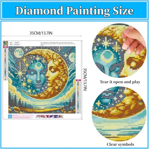 Arttoplus Sun and Moon Diamond Art Kits for Adults Beginners 14x14 inch - color: G9349-US