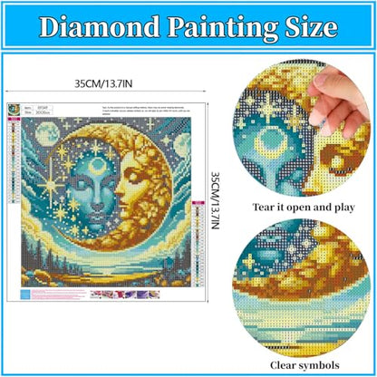 Arttoplus Sun and Moon Diamond Art Kits for Adults Beginners 14x14 inch - color: G9349-US
