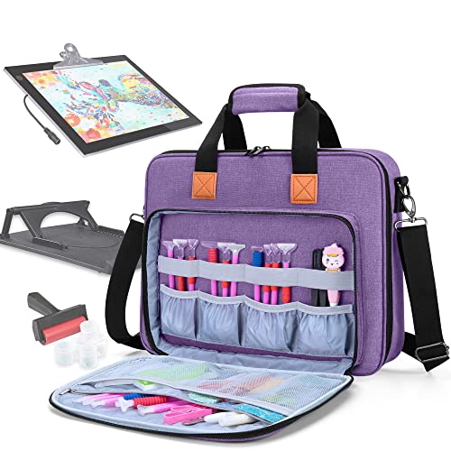 LUXJA Carrying Bag for A4 Light Pad and Diamond Painting Tools, Purple | Protective Case for Diamond Painting Light Box and Accessories, Bag Only - color: Purple