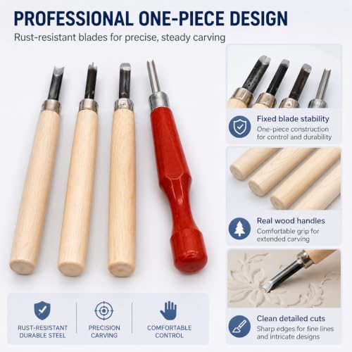 Xenolog Complete Block Printing Kit - All-in-One Lino Cutting Tools Set with Soft Rubber Blocks, Brayer, Ink & Storage Case - Deluxe Linocut Stamp Making Printmaking Supplies for Beginners